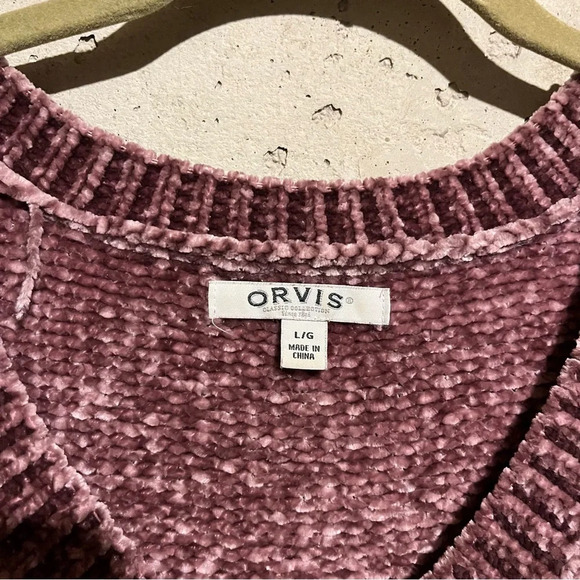 Orvis Sweater Womens L Pink Chenille V Neck Pullover Comfy Cozy - Picture 4 of 8